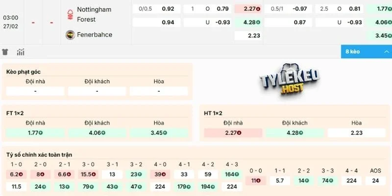 Nhận định kèo Nottingham vs Fenerbahçe